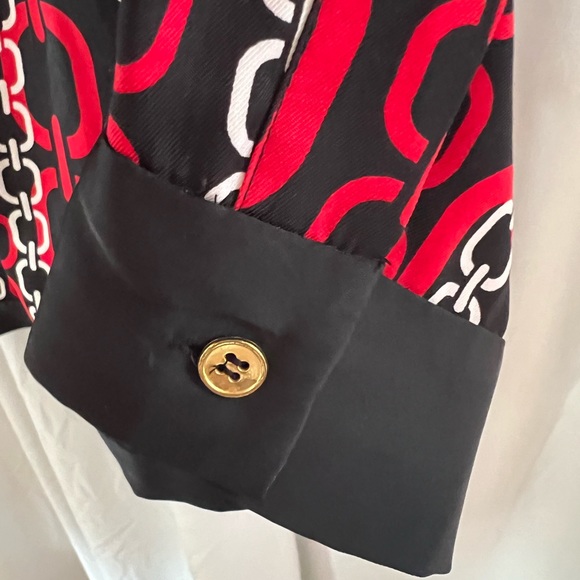 Plus Size Jones New York Chain Link Blouse Collection Woman Size 24W Ling Sleeve - Picture 4 of 5